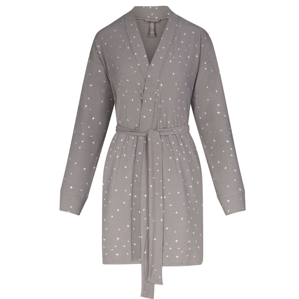 Skims Soft Lounge Robe in Smoke Sparkle Print (limited edition) NWT